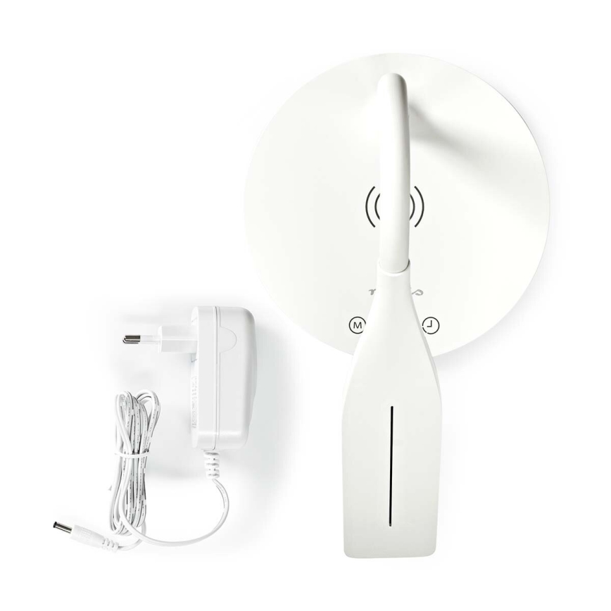 LED Dimmerabile touch flexible lampada da tavolo con 15W ricarica wireless Qi LED/5,5W/230V 2700-6500K bianco