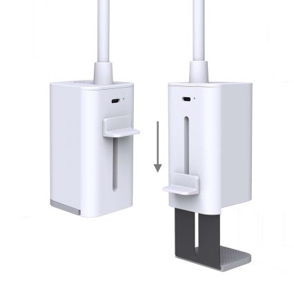 Lampe de bureau LED dimmable rechargeable à commande tactile, flexible, avec pince — LED/5W/1200 mAh, blanche