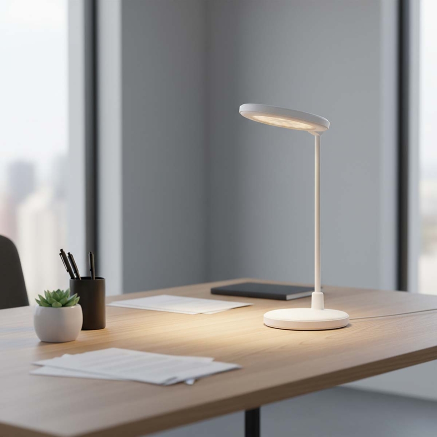 Lampe LED tactile rechargeable dimmable avec miroir LED/6W/1200 mAh 3000/4000/5700K IRC 90 blanche