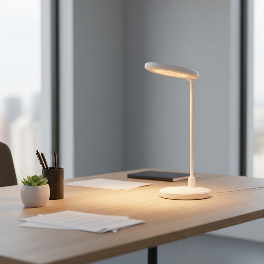 Lampe LED tactile rechargeable dimmable avec miroir LED/6W/1200 mAh 3000/4000/5700K IRC 90 blanche