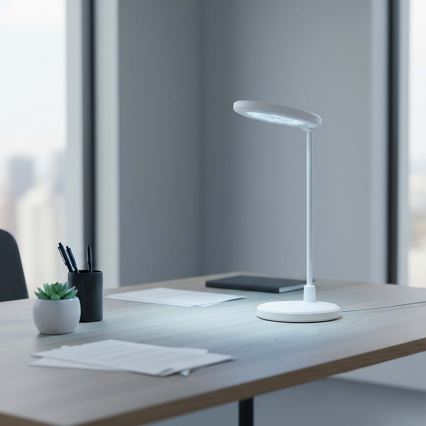 Lampe LED tactile rechargeable dimmable avec miroir LED/6W/1200 mAh 3000/4000/5700K IRC 90 blanche
