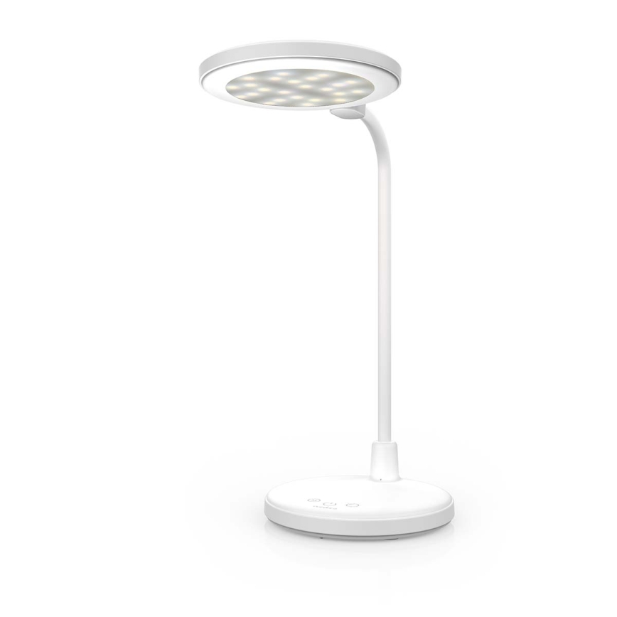 Lampe LED tactile rechargeable dimmable avec miroir LED/6W/1200 mAh 3000/4000/5700K IRC 90 blanche