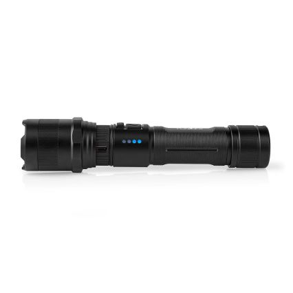Torcia ricaricabile a LED dimmerabile in alluminio 10W/5V 2200 mAh IPX4 nera