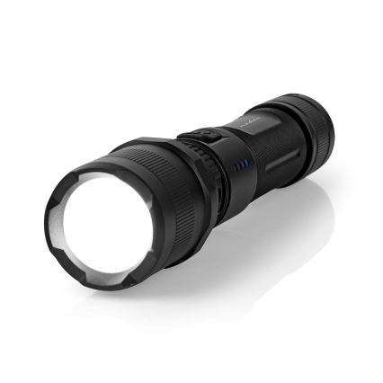Torcia ricaricabile a LED dimmerabile in alluminio 10W/5V 2200 mAh IPX4 nera