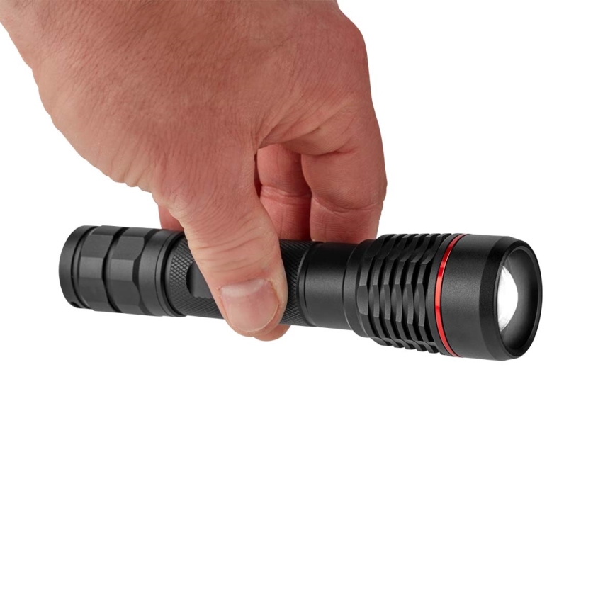 Dimmbare, wiederaufladbare Aluminium-LED-Taschenlampe LED/10W/5V 2200 mAh IPX7 schwarz