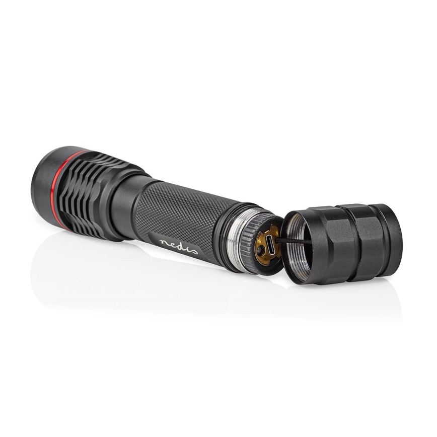 Dimmbare, wiederaufladbare Aluminium-LED-Taschenlampe LED/10W/5V 2200 mAh IPX7 schwarz