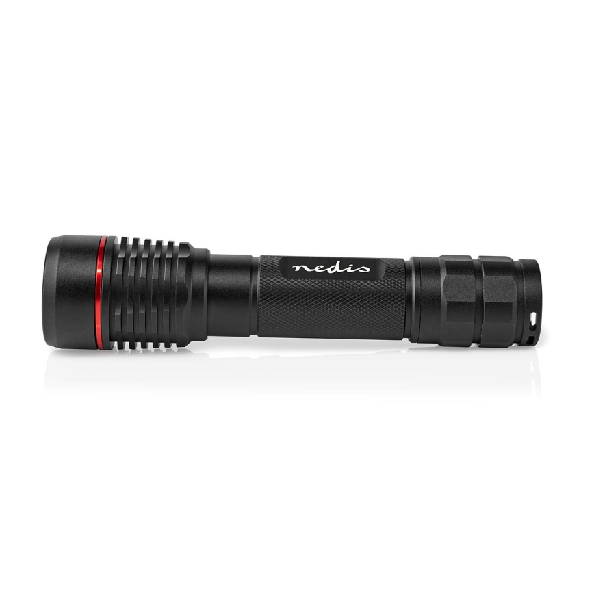 Torcia ricaricabile dimmerabile in alluminio a LED 10W/5V 2200 mAh IPX7 nera