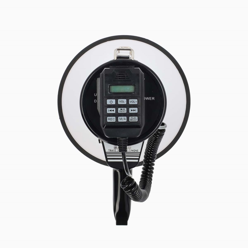 Megafono con microfono esterno USB 25W/8xC bianco/nero
