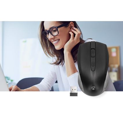 Souris sans fil 800/1200/1600 DPI 2xAAA noir
