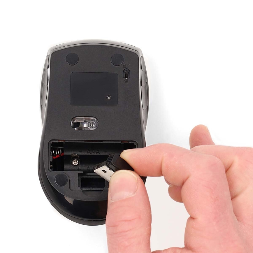 Souris sans fil 800/1200/1600 DPI 2xAAA noir