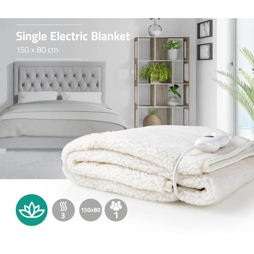 Termocoperta elettrica 60W/230V 150x80 cm lana