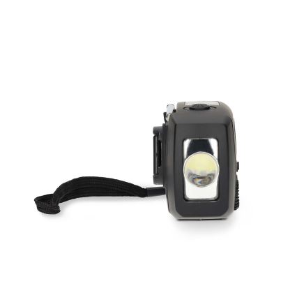 Radio AM/FM à manivelle avec panneau solaire et lampe torche LED — batterie 2000 mAh