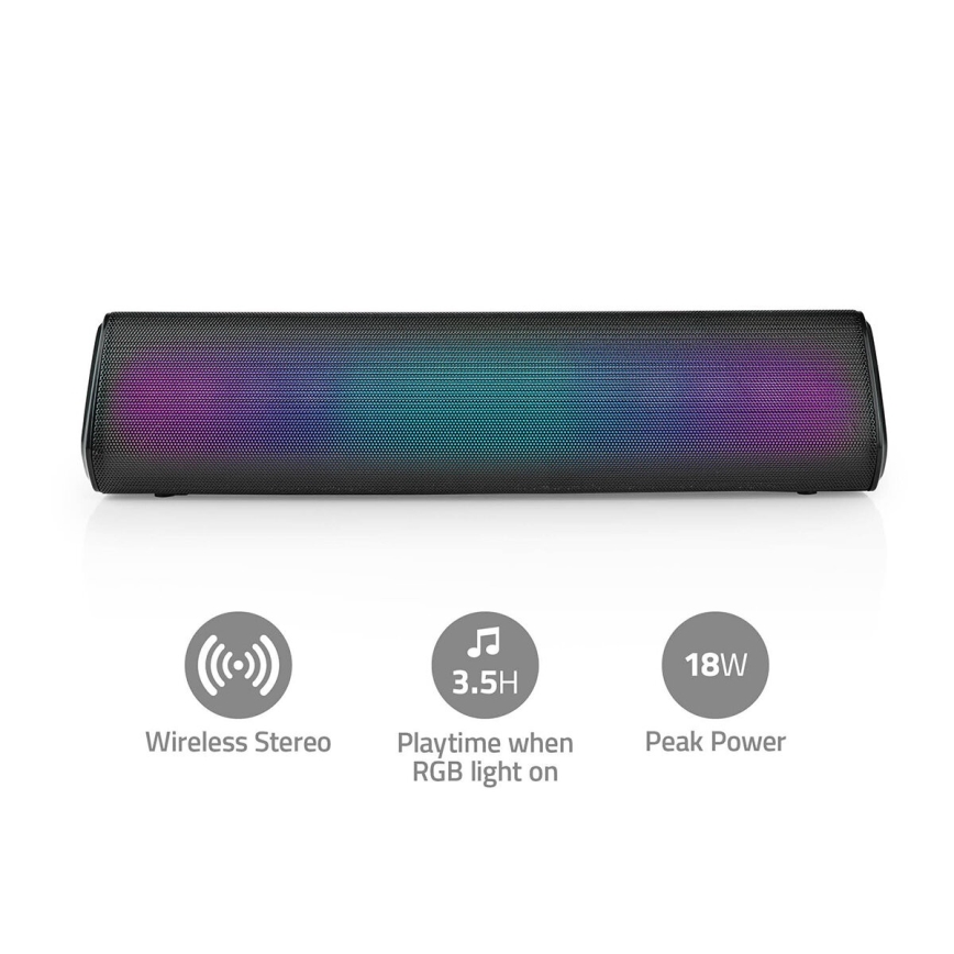 Altoparlante LED RGB ricaricabile 18W/1200 mAh