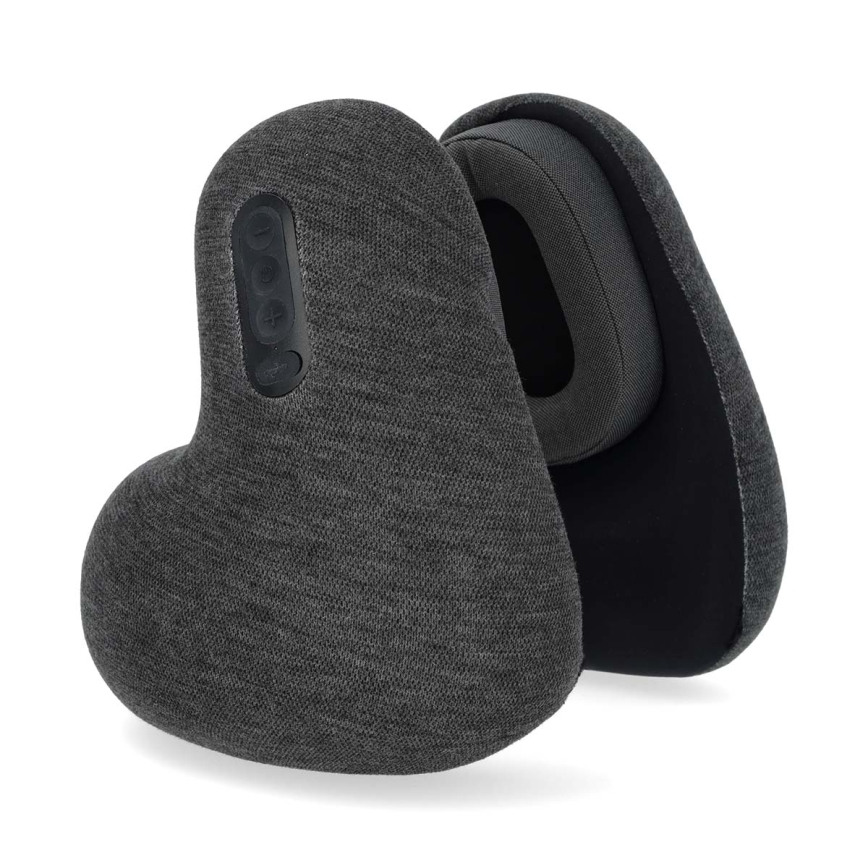 Cuscino da viaggio con cuffie wireless integrate grigio