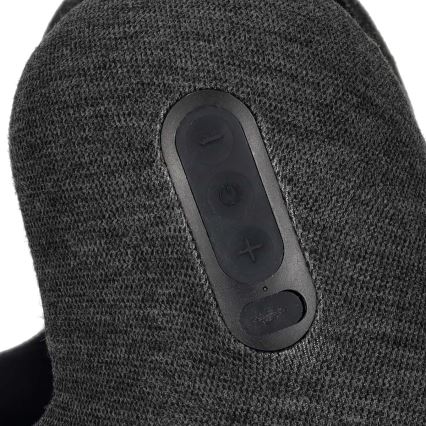 Cuscino da viaggio con cuffie wireless integrate grigio