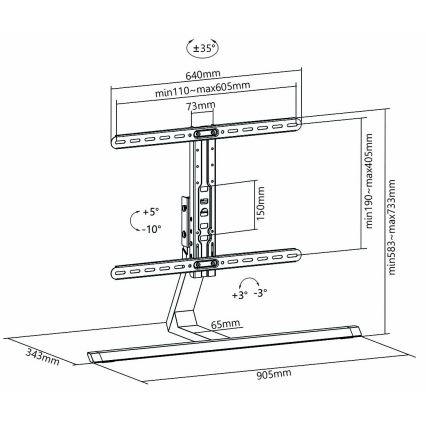 Supporto per TV Full Motion 37-75”