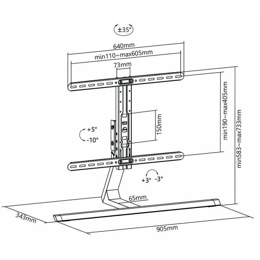 Supporto per TV Full Motion 37-75”