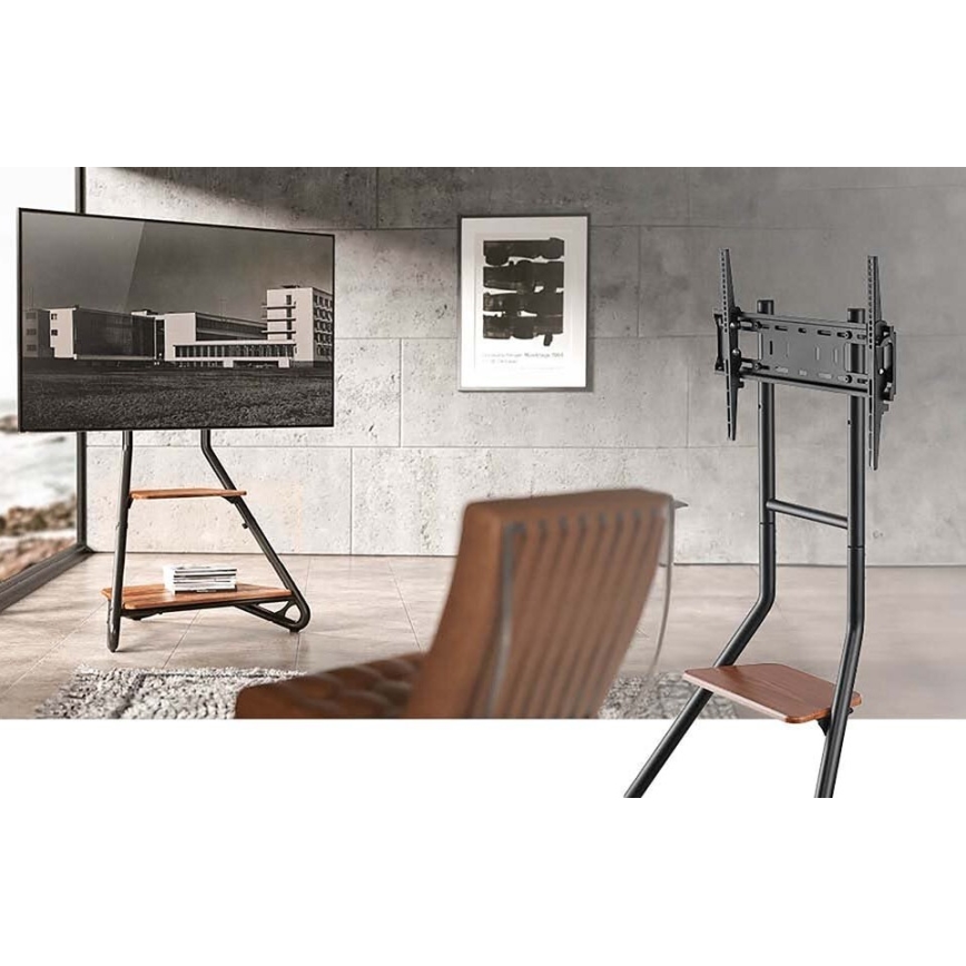Supporto da pavimento per TV 37-75" nero/marrone