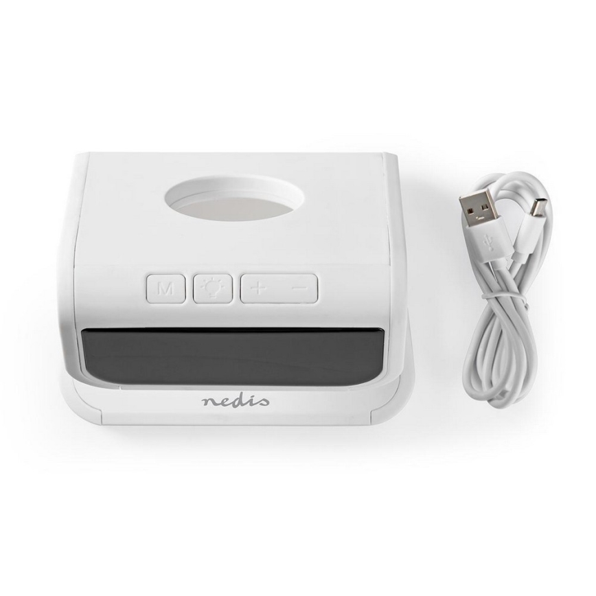 Réveil avec chargeur sans fil LED/10W/230V blanc