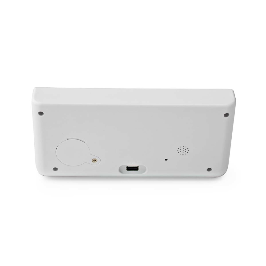 Wecker mit LCD-Display und kabellosem Ladegerät 15W/230V weiß