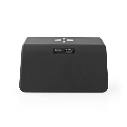 Réveil avec écran LCD et chargeur sans fil 15W/5V 1xCR2032 noir