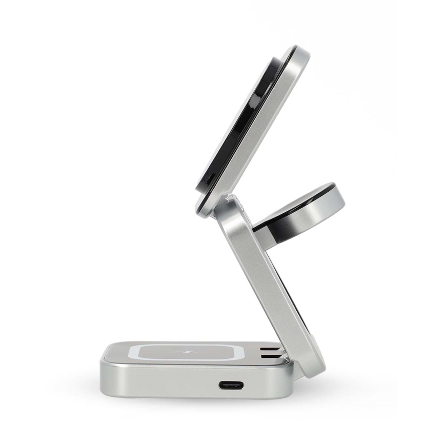 Chargeur sans fil 3en1 15W argent