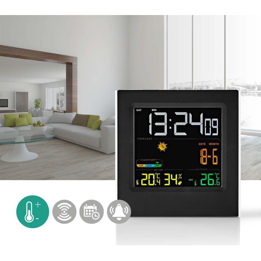 Station métio avec écran couleur LCD 230V noir