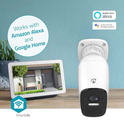Smart per esterni ricaricabile camera con sensore SmartLife 4MP Quad HD 1440p 5V/5200mAh Wi-Fi Tuya IP66