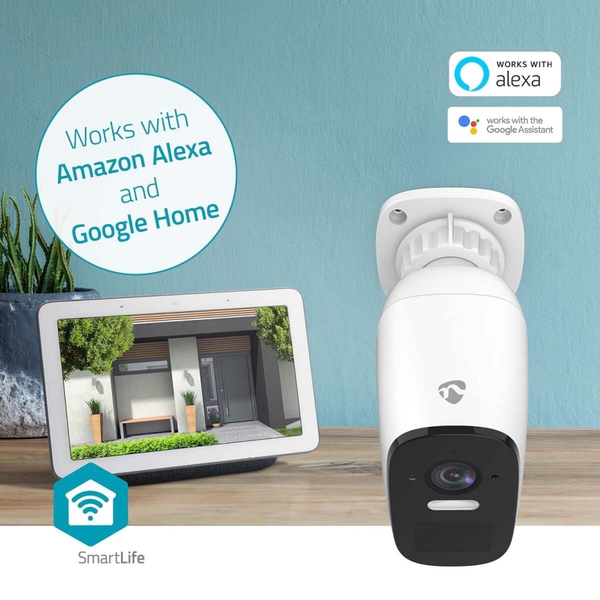 Smart per esterni ricaricabile camera con sensore SmartLife 4MP Quad HD 1440p 5V/5200mAh Wi-Fi Tuya IP66
