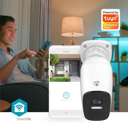 Smart per esterni ricaricabile camera con sensore SmartLife 4MP Quad HD 1440p 5V/5200mAh Wi-Fi Tuya IP66