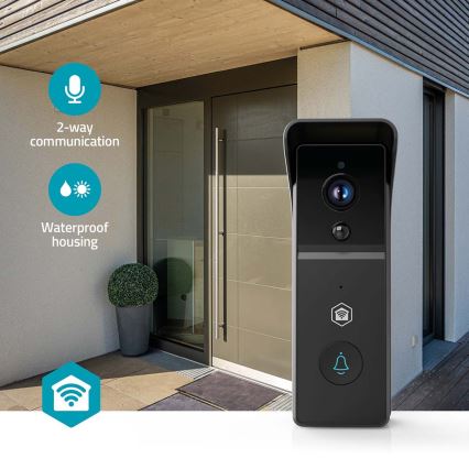 Campanello video con sensore di movimento SmartLife 4400 mAh Full HD 1296p IP44 Wi-Fi Tuya