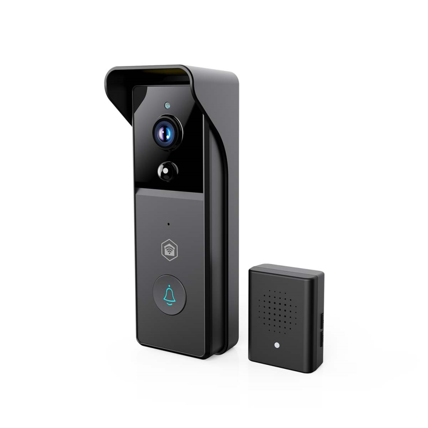Sonnette vidéo SmartLife avec capteur de mouvement — 4400 mAh, Full HD 1296p, IP44, Wi‑Fi, compatible Tuya