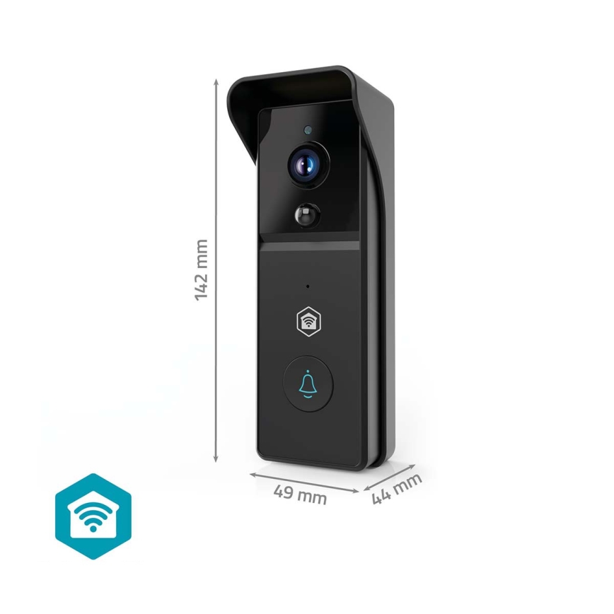 Sonnette vidéo SmartLife avec capteur de mouvement — 4400 mAh, Full HD 1296p, IP44, Wi‑Fi, compatible Tuya