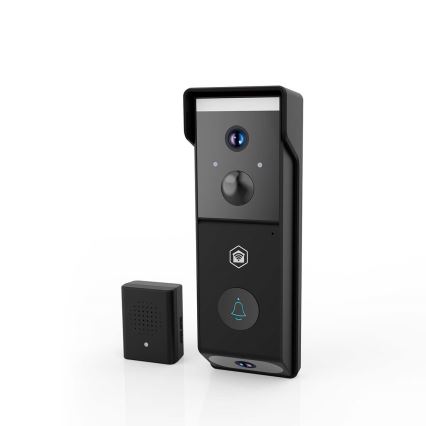 Sonnette vidéo SmartLife avec capteur de mouvement, batterie 4400 mAh pour une autonomie prolongée, 2 caméras Full HD 1080p, IP54, Wi-Fi, compatible Tuya