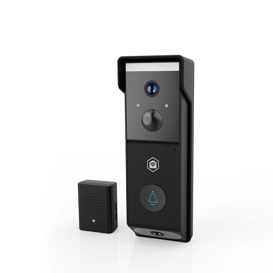 Sonnette vidéo SmartLife avec capteur de mouvement, batterie 4400 mAh pour une autonomie prolongée, 2 caméras Full HD 1080p, IP54, Wi-Fi, compatible Tuya