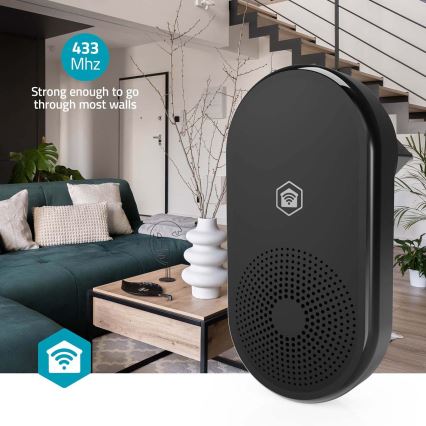 Suoneria per campanello SmartLife Wi‑Fi, nera