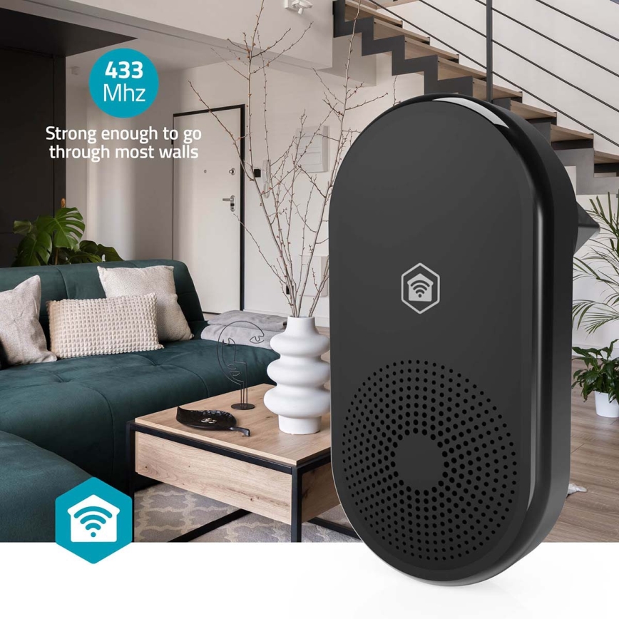 Suoneria per campanello SmartLife Wi‑Fi, nera