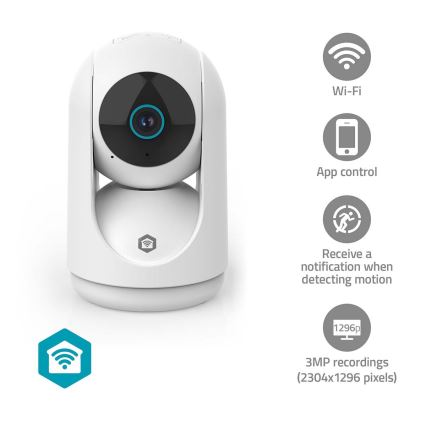 Smartlife 3 MP Smart-Kamera, Full HD 1296p, 5 V, Wi-Fi, Tuya