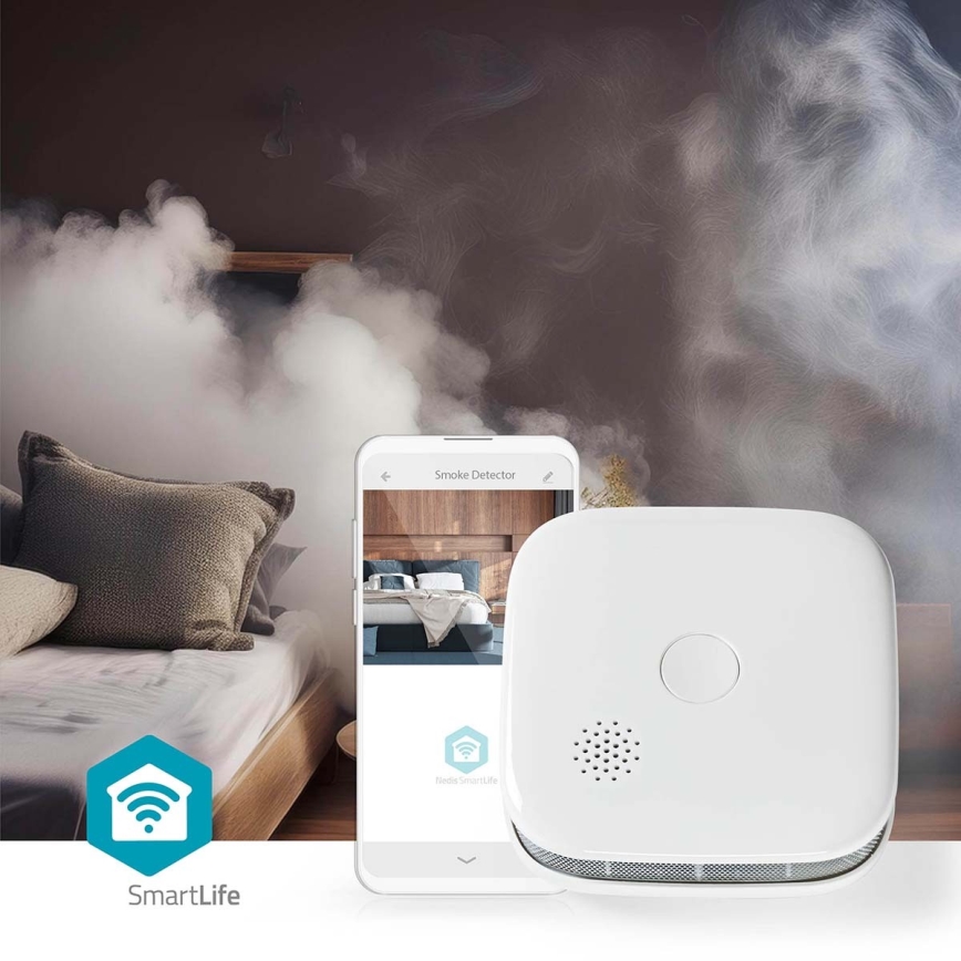 Rilevatore di fumo SmartLife 3V/1xCR123A Wi-Fi Tuya