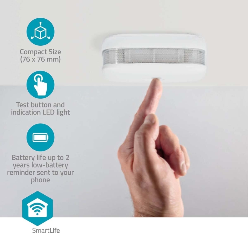 LOT 3x Détecteur de fumée SmartLife 3V/1xCR123A Wi-Fi Tuya