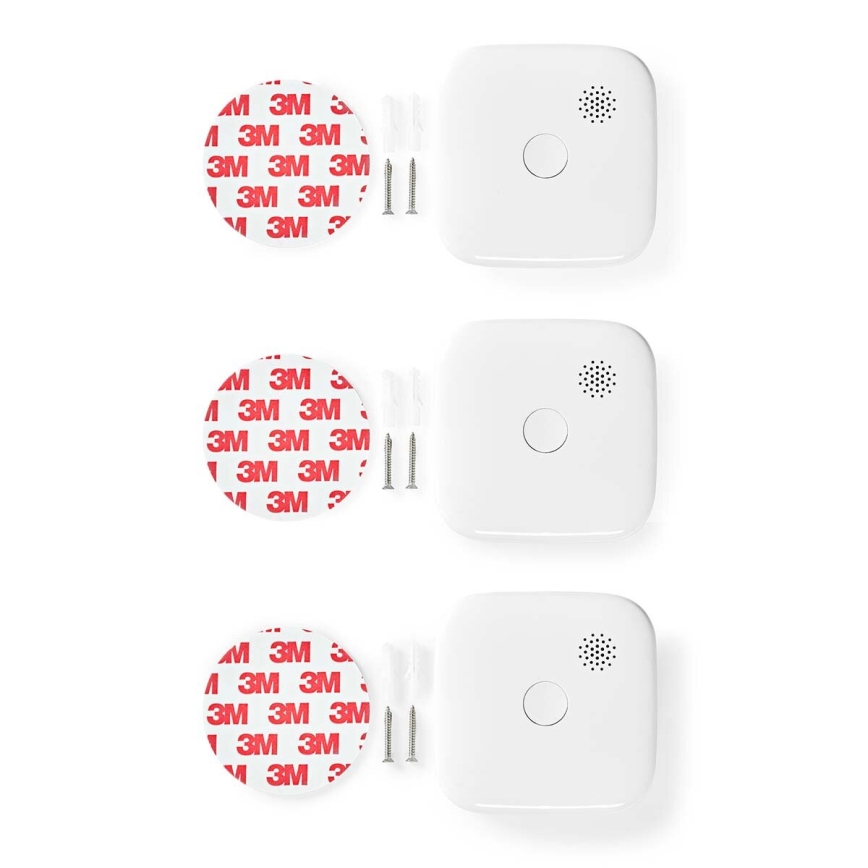 LOT 3x Détecteur de fumée SmartLife 3V/1xCR123A Wi-Fi Tuya