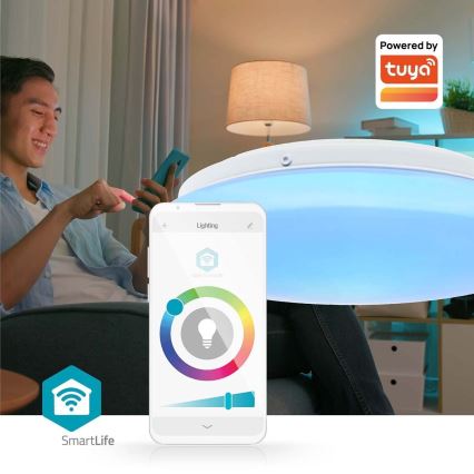 Plafonnier RGBW à intensité variable salle de bain SmartLife LED/18W/230V 2700-6500K IP44 Wi-Fi Tuya