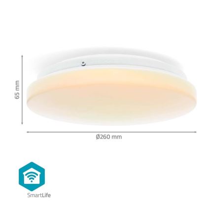Plafonnier RGBW à intensité variable salle de bain SmartLife LED/18W/230V 2700-6500K IP44 Wi-Fi Tuya