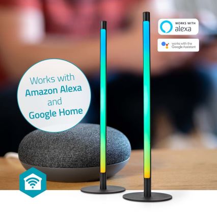 LOT 2x Lampe de table RGBIC à intensité variable SmartLife LED/36W/230V 55 cm 2700-6500K Wi-Fi Tuya + Télécommande