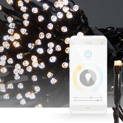 LED-Lichterkette 100 LEDs / 8 Funktionen / 15 m / IP65 / Tuya Wi‑Fi