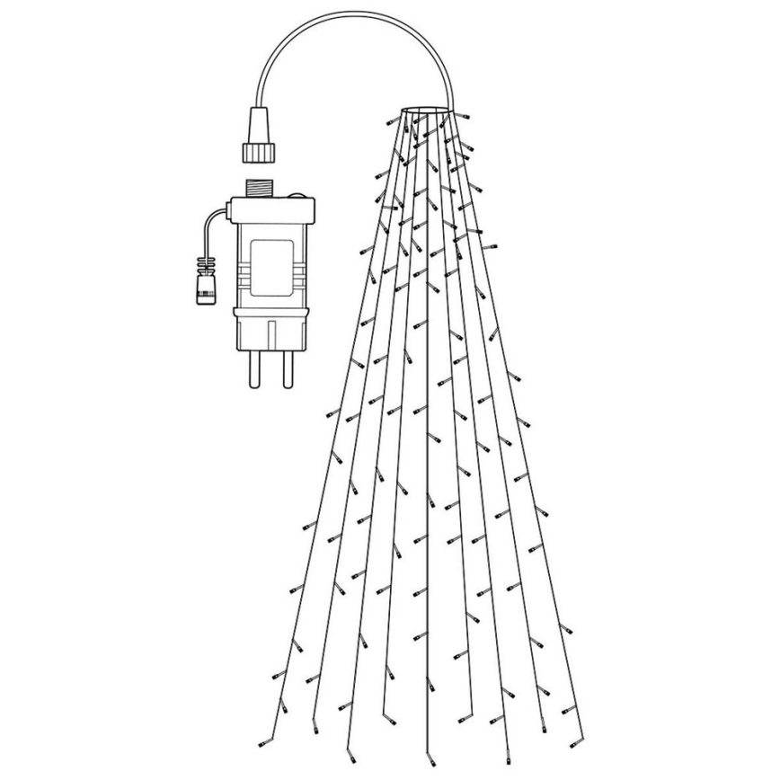 RGB-LED-Lichtervorhang, 240 LEDs / 11 Funktionen, 8 m, IP65, Wi‑Fi (Tuya‑kompatibel)