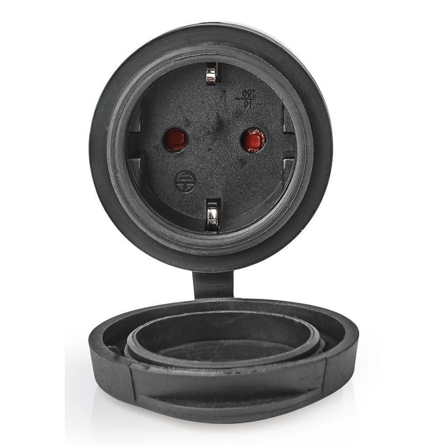 Prise connectée 3680W/230V/Schuko Type F/16A Wi-Fi IP44 noire