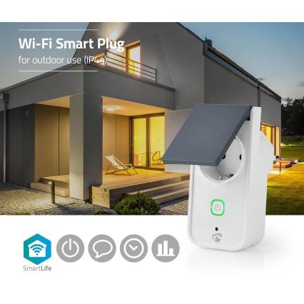 Nedis WIFIPO120FWT - Prise connectée extérieur 3680W/230V/Type F/16A Wi-Fi IP44