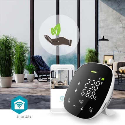Intelligenter Luftqualitätsmonitor mit LED-Anzeige SmartLife Wi-Fi