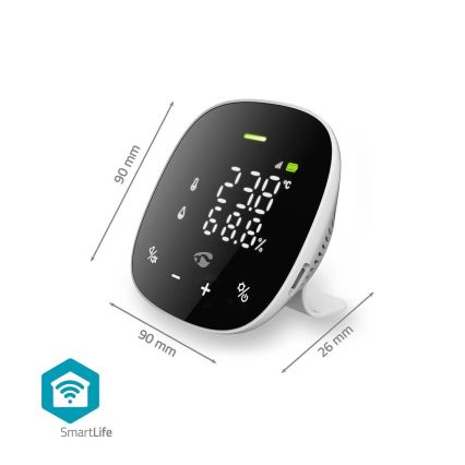 Moniteur de qualité d'air connecté avec écran LED SmartLife Wi-Fi